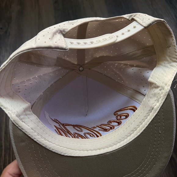 Coca-Cola Embroidered Logo Baseball Cap‎ Cream Flat Bill Snapback Mens - Picture 5 of 6